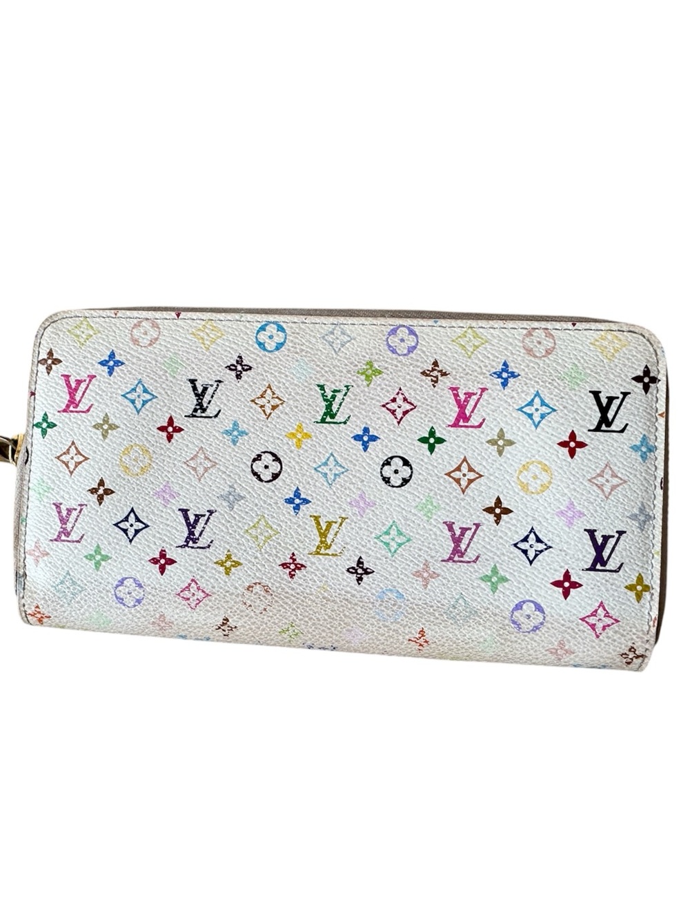 Louis Vuitton White Multicolor Monogram Zip-Around Wallet